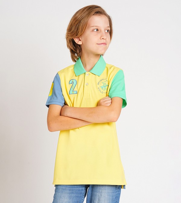 Color Block Short Sleeves Polo T-Shirt