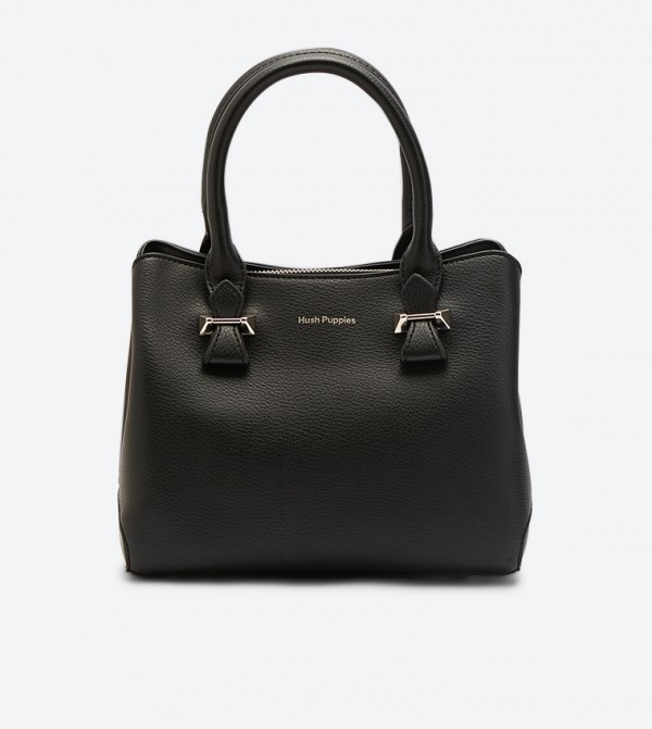 Minley Top Handle Zip Closure Tote Bag - Black