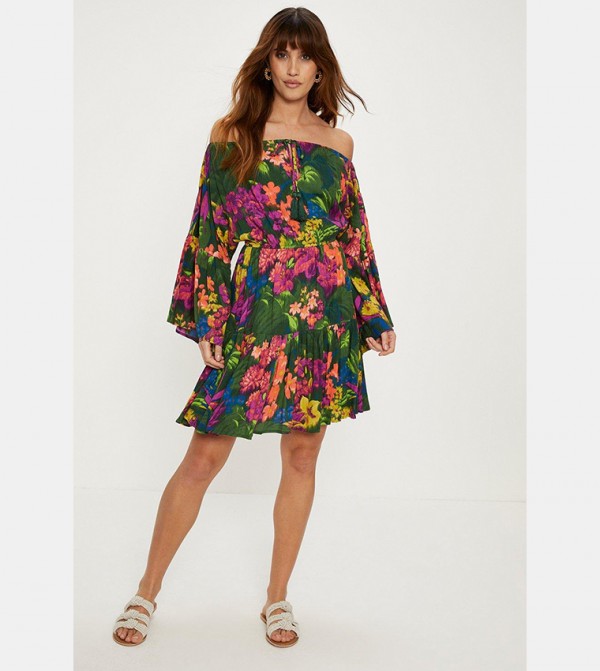 Oasis tropical bardot dress cheap