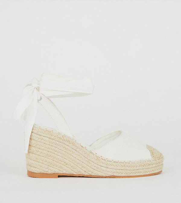 White 2025 espadrille wedges