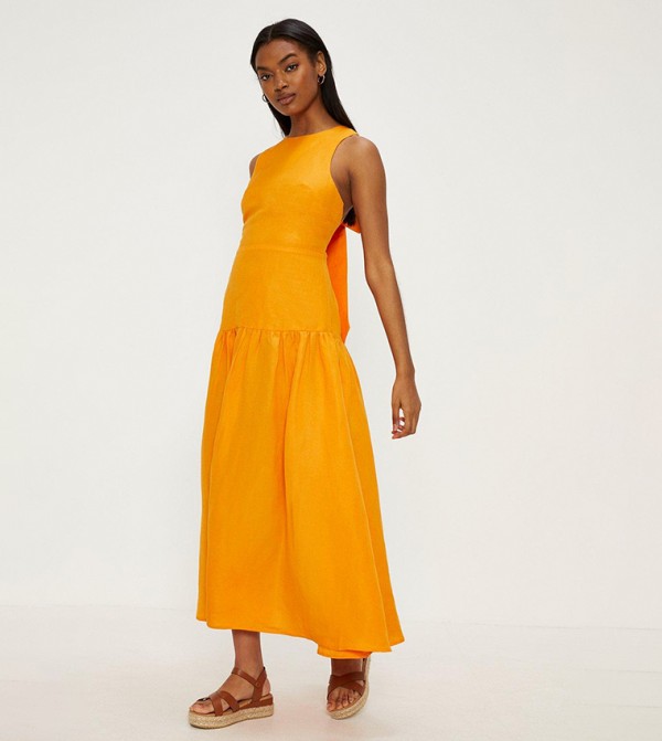 Mango clearance mustard dress