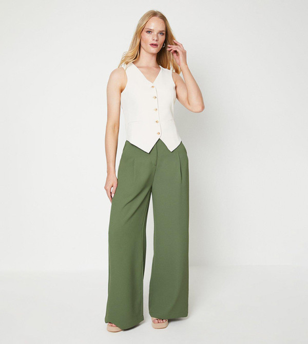 Saashi Stretch High Waist Trousers for Women – Casual Fashion Pants in Black, Khaki, and Navy Blue main image 0