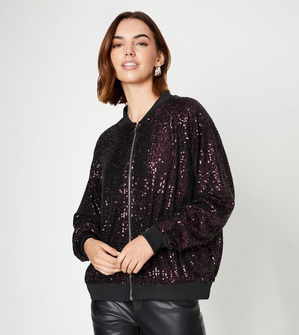 Guess sequin bomber jacket online