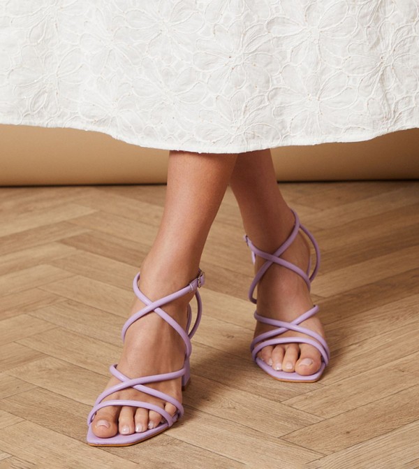 Molly Faux Leather Strappy Block Heel Sandals