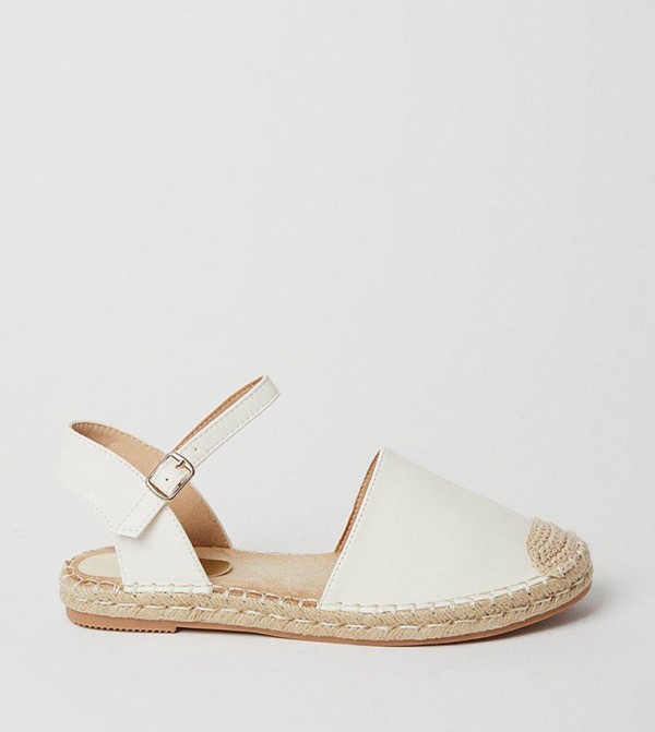 White closed toe espadrilles 2025
