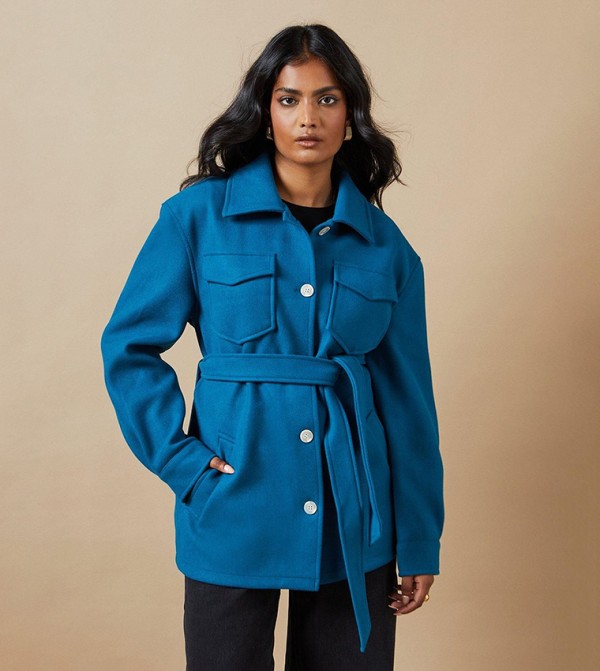 Belted Button Through Jacket