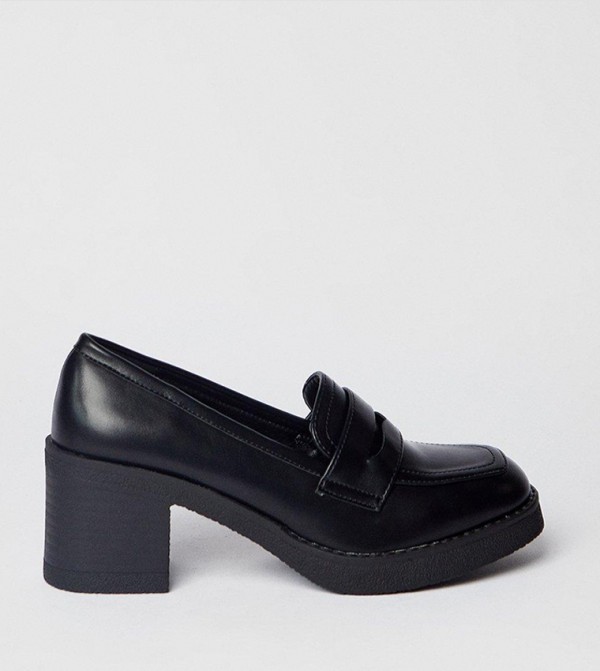 Buy Oasis Butterfly Chunky Heeled Penny Loafers in Black 6thStreet UAE
