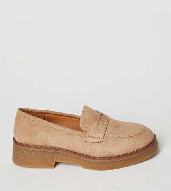 Buy Oasis Buttercup Faux Suede Penny Loafers In Natural 6thStreet UAE