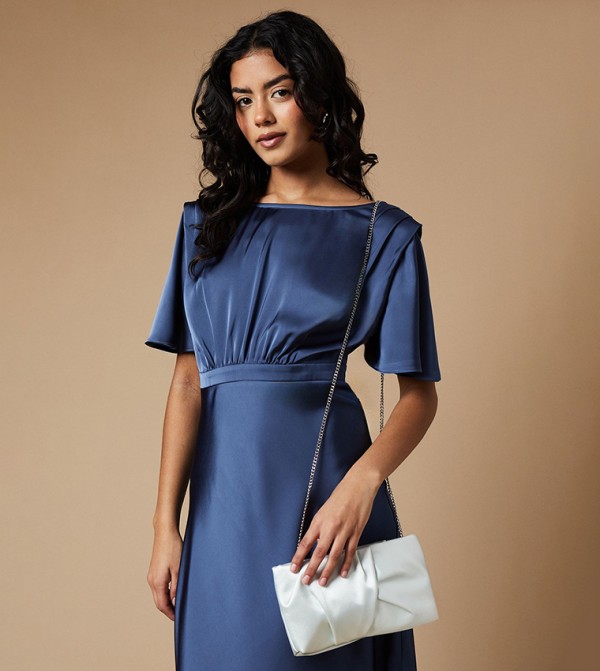 Ruched Satin Crossbody Bag