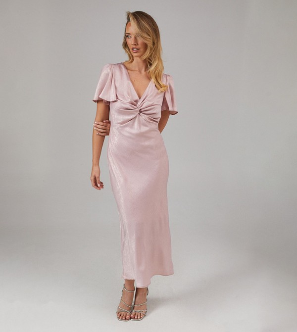 Shimmer Twist Front  Bridesmaids Dress