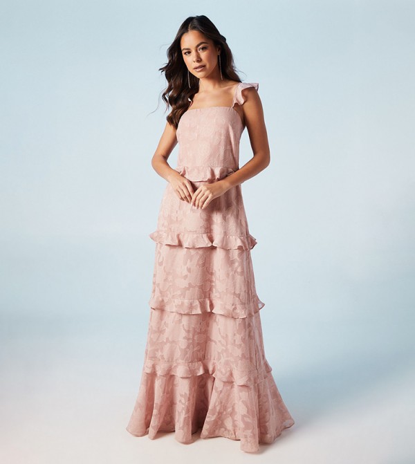 Georgette Patterned Bridesmaids Dress