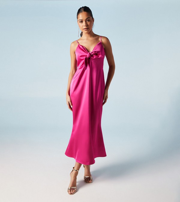 Strappy Tie Detail Bridesmaids Dress