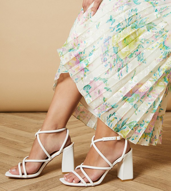 Molly Faux Leather Strappy Block Heel Sandals
