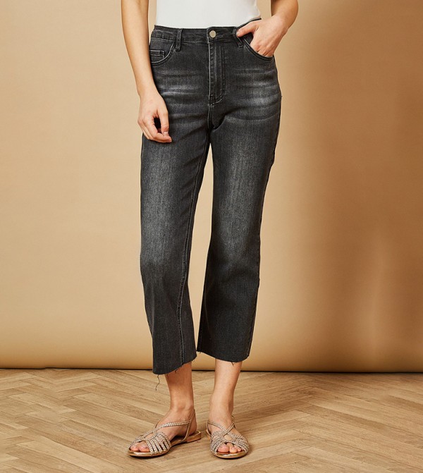 Faded Slim Fit Cropped Jeans