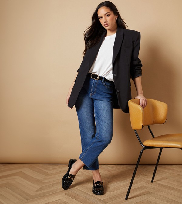 Brynn Faux Leather Snaffle Detail Loafers