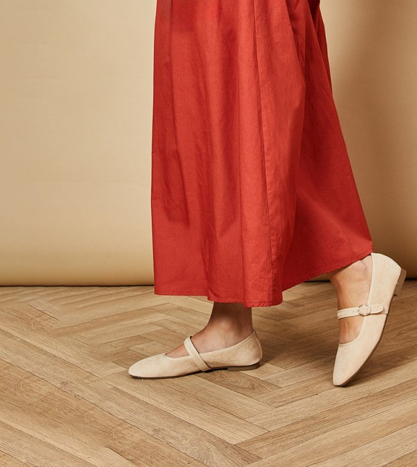 Buffy Faux Suede Square Toe Mary Janes