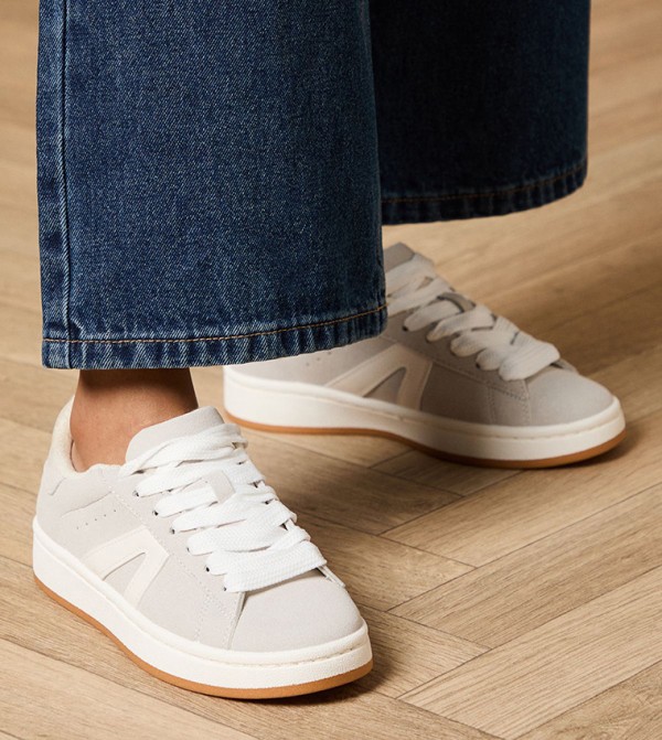 Dorianna Faux Suede Lace-Up Sneakers