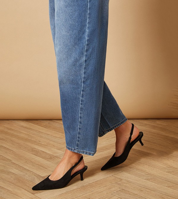 Adair Faux Suede Slingback Kitten Heel Pumps