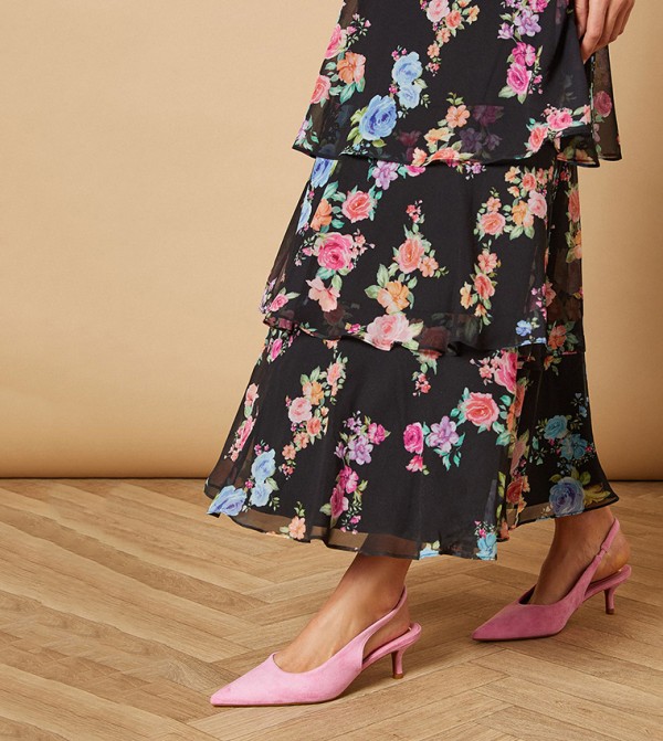 Adair Faux Suede Slingback Kitten Heel Pumps