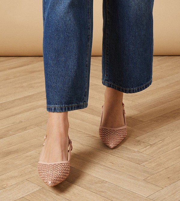 Sabel Faux Leather Kitten Heel Slingback Pumps