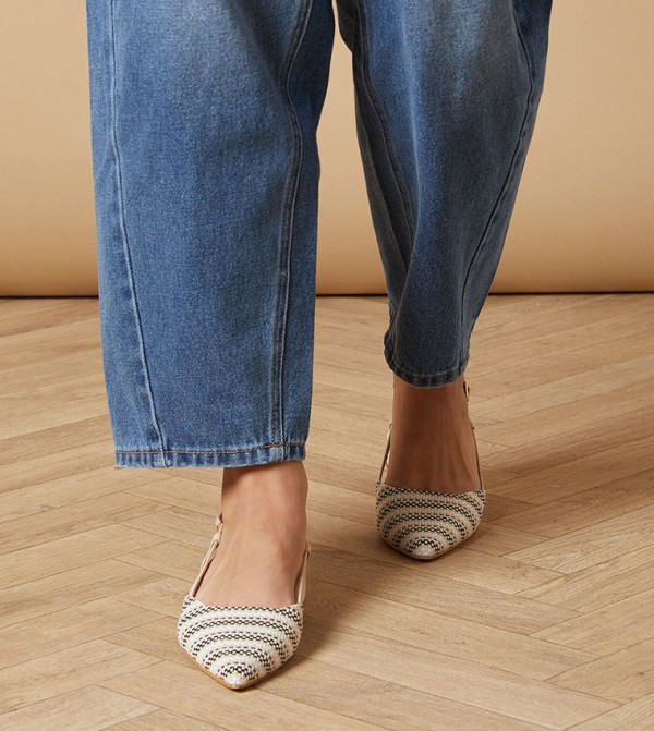 Isabeau Woven Slingback Low Block Heel Pumps
