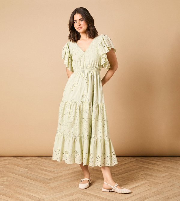 فستان ماكسي بأكمام انجل