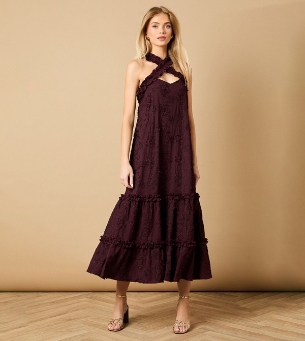 Petite Floral Ruffle Detail Tiered Maxi Dress