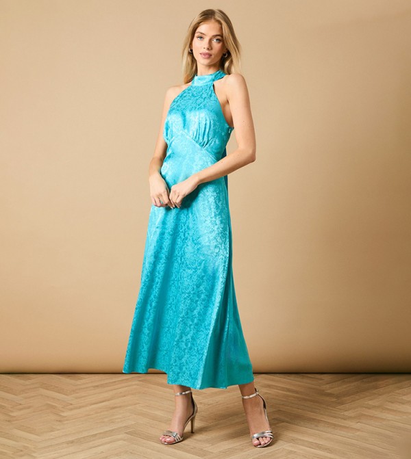 Bias Halterneck Midi Dress