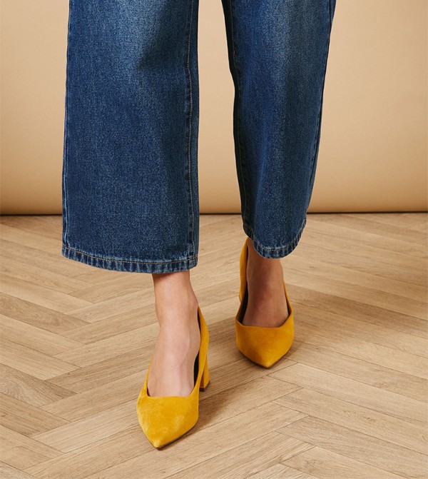 Vern Faux Suede Block Heel Pumps