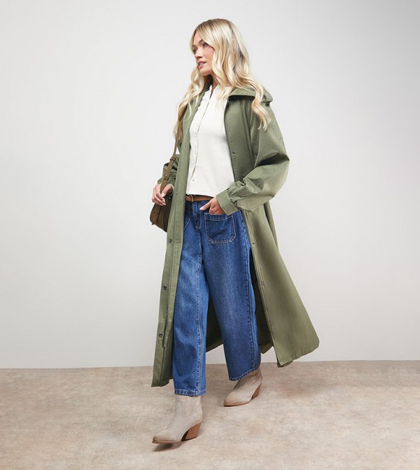 Trapeze Maxi Trench Coat