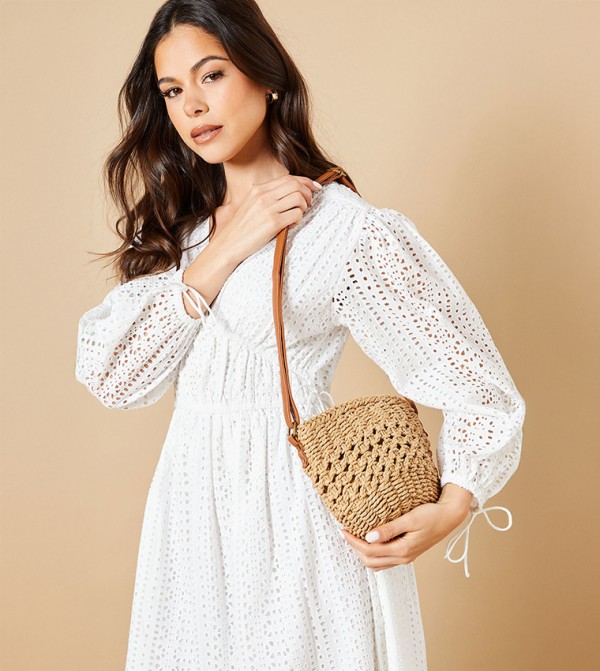 Sara Rattan Detail Shoulder Bag