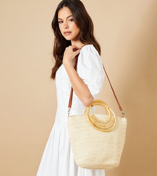 Soraia Rattan Detail Tote Bag