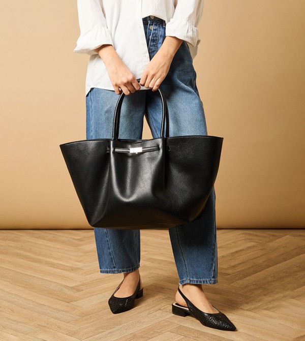 Topic Faux Leather Tote Bag