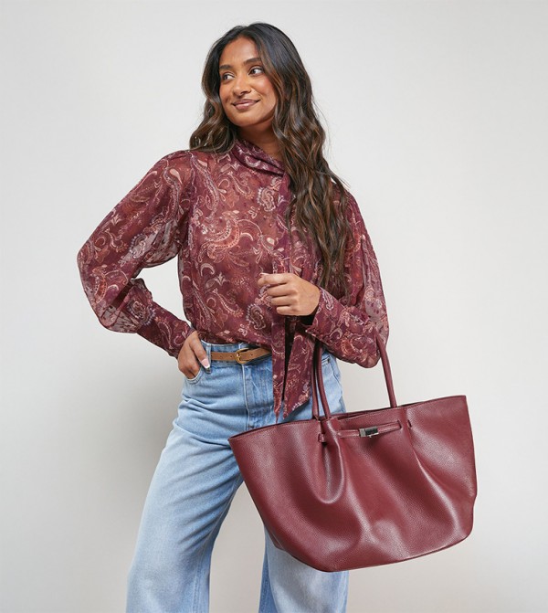 Topic Faux Leather Tote Bag