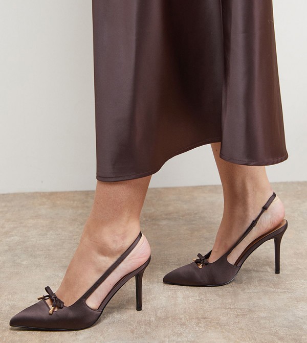 Phoebe Satin Bow Detail Heel Pumps