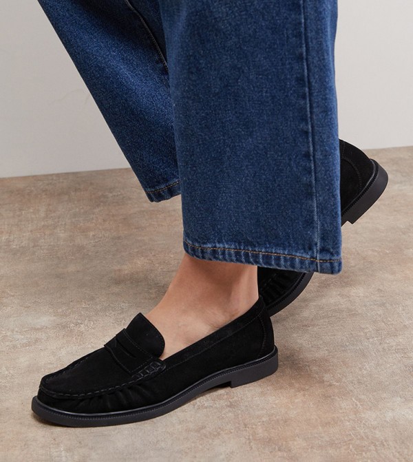 Beth Suede Grandad Penny Loafers