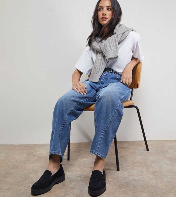 Butter Suede Chunky Penny Loafers