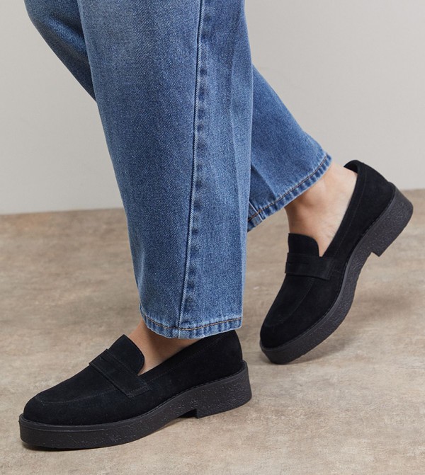 Butter Suede Chunky Penny Loafers