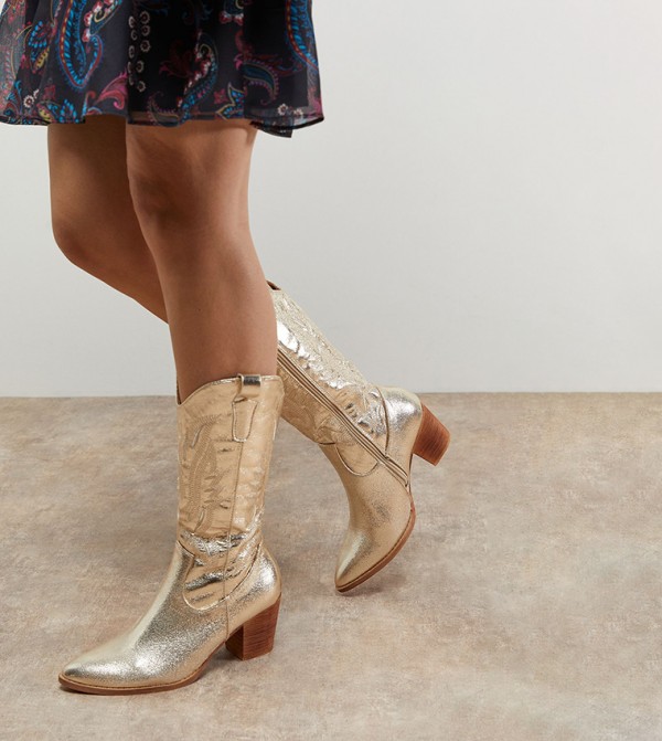 Toulouse Faux Suede Western Cowboy Boots
