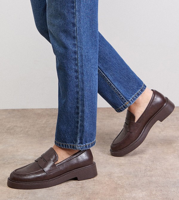 Paige Faux Leather Chunky Penny Loafers
