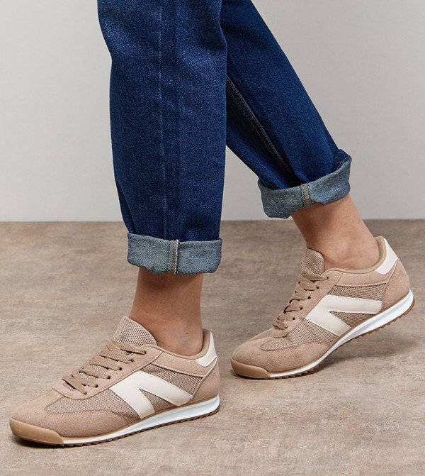 Jemima Faux Suede Mesh Lace-Up Shoes