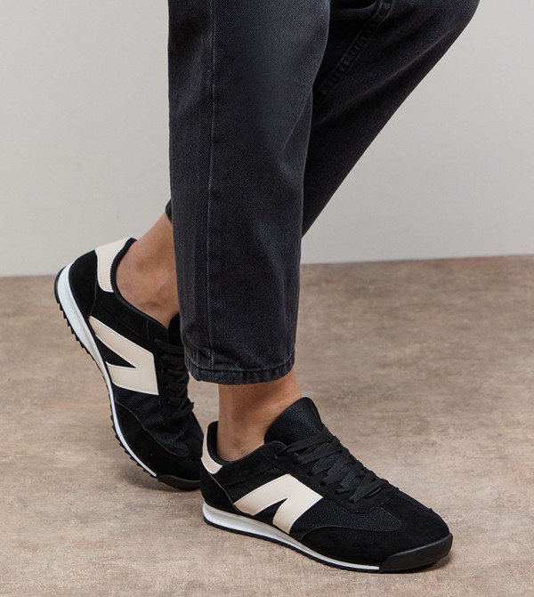 Jemima Faux Suede Mesh Lace-Up Shoes