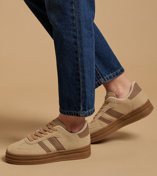 Isla Faux Suede Lace-Up Platform Sneakers
