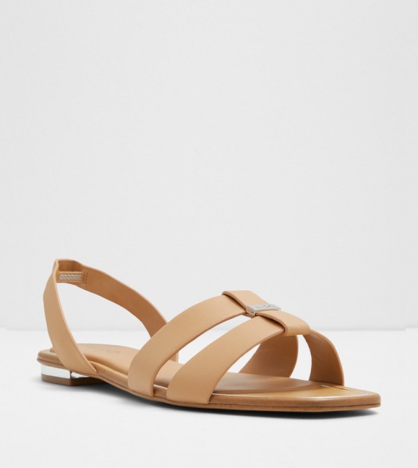 BALERA Textured Sling Black Flat Sandals