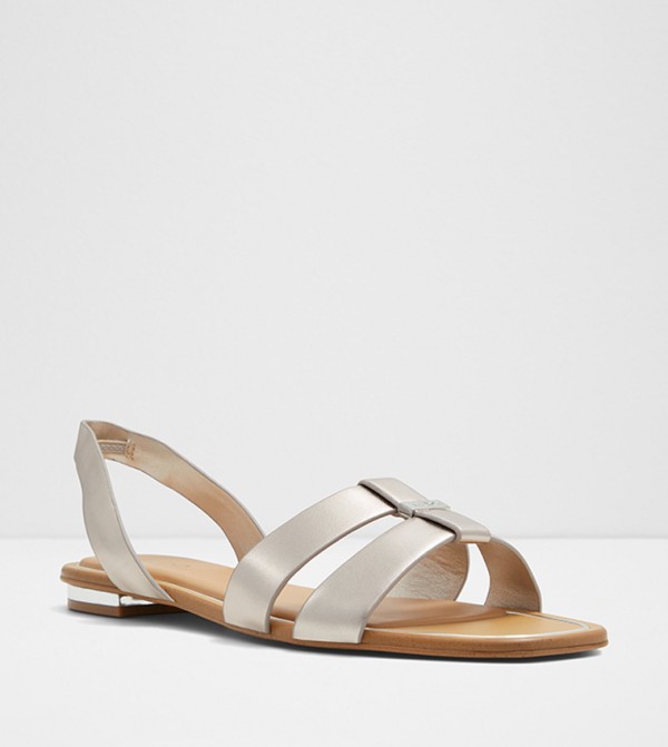 BALERA Textured Sling Black Flat Sandals