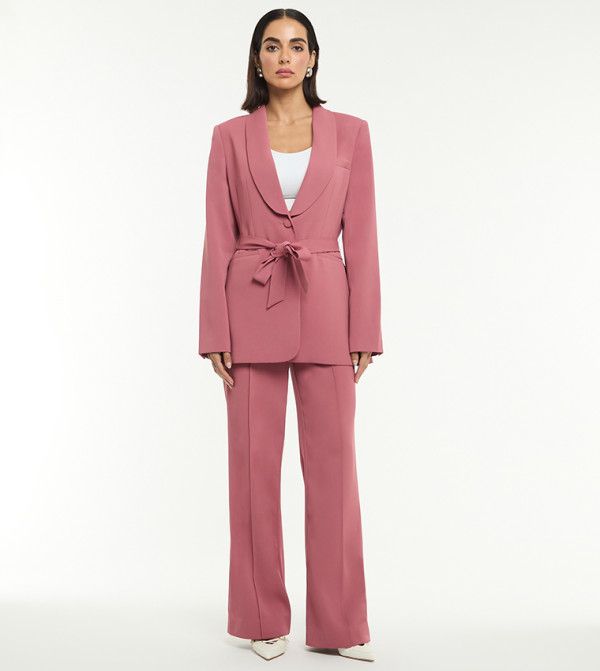 بنطلون كريب واسع بخصر عالي