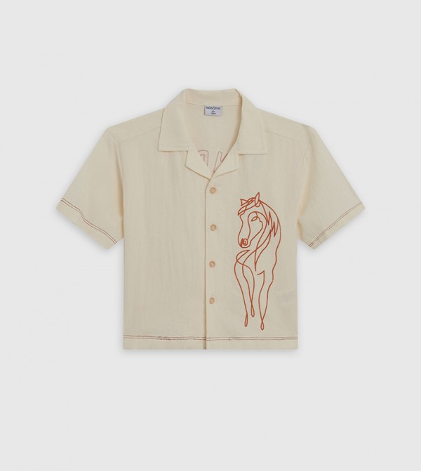 Embroidered Short Sleeves Shirt