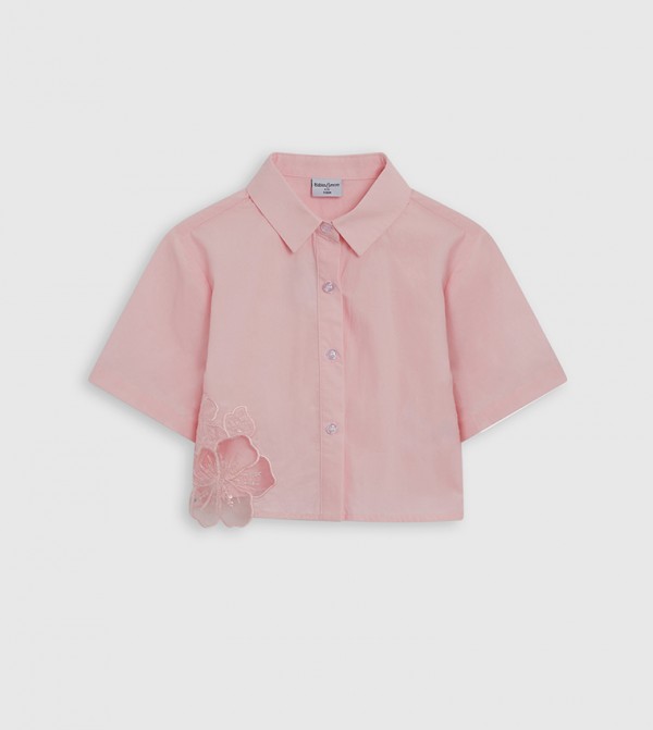 Appliqued Short Sleeves Shirt