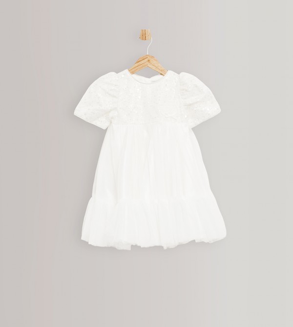 Sequined Short Sleeves Dress
