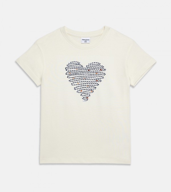 Appliqued Short Sleeves T-Shirt